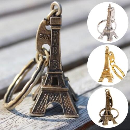 1PC Eiffel Tower Key Chain Metal Key Ring Gold Silver Car Motorcycle Interior European Onrments Accessories Decoration