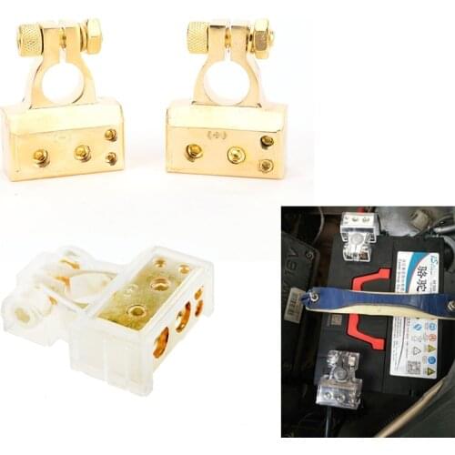 2pcs Car Battery Terminal Connector Thickened Battery Jump Connector Battery Quick Disconnect with Caps Cover Top Batteries Clip