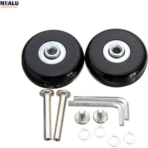 2 Pcs 50mm Black Luggage Suitcase Replacement Rubber Wheel Roller Suitcase Repair Parts