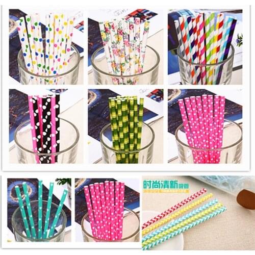 25pcs Paper Straws Birthday Party Decorations Kids Environmental Creative Drinking Paper Straw Wedding Decoration Party Supplies