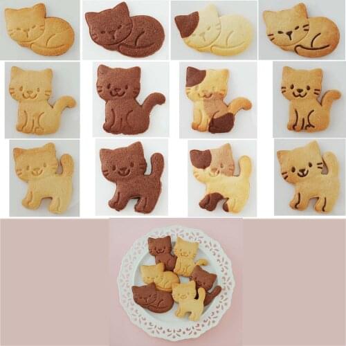 3Pcs/Set Cute Cat Kitten Cookie Molds Fondant Cutter Biscuit Cutter Cake Pastry Mold Cake Decoration Kitchen DIY Baking Supplies