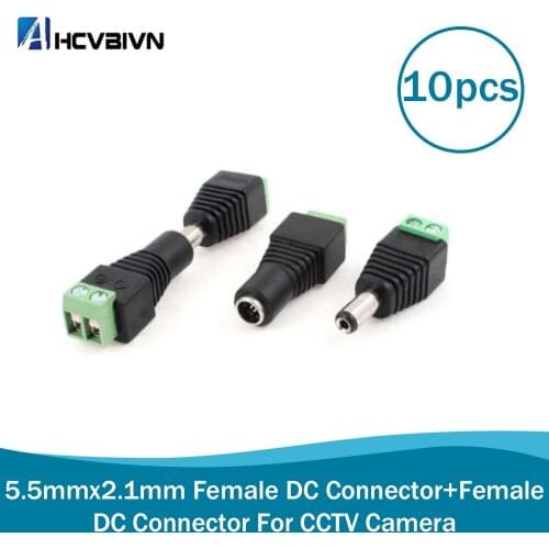 5 pairs/lot Led Connector Lighting Accessories 5.5x2.1mm DC Male + Female Solderless for Led Power Supply Adapter and Strip