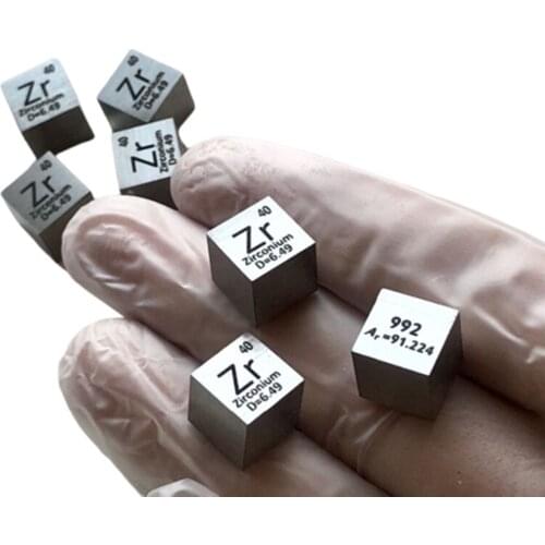 5pc 99.2% High Purity Zirconium Zr 6.5g Carved Element Periodic Table 10mm Cube