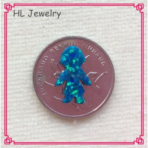 50PCS/Lot OP36 Blue Green Boy Shape 8.5*13MM Syntehtic Opal Boy Beads For DIY Jewelry