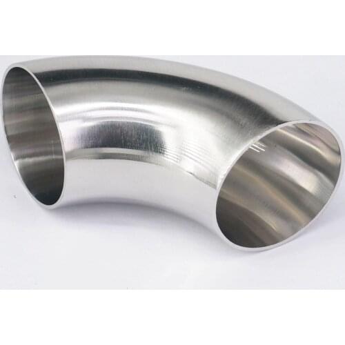 51mm 2" O/D 304 Stainless Steel Sanitary Weld 90 Degree Elbow Pipe Fitting homebrew