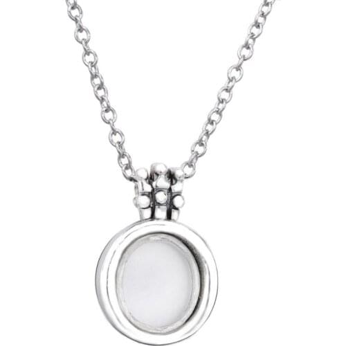 Ajax 925 Sterling Silver Necklace Women Adjustable Chain Crown Jewelry Pendant Charms