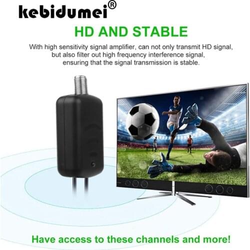 Kebidumei Antenna Amplifier with USB Power Supply F Port TV Port 1080P TV Signal Booster HDTV Box Cable Booster Antenna Booster