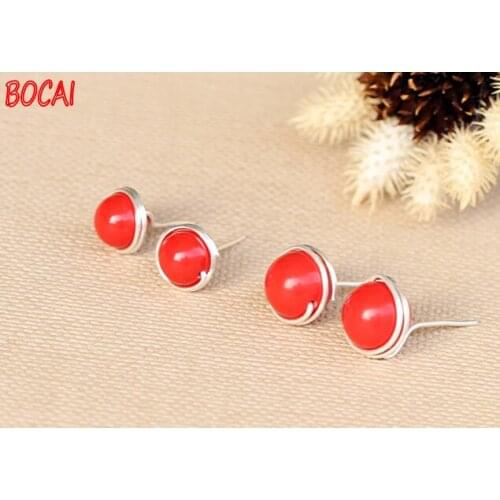 Серьги с камнями BOCAI China At AliExpress