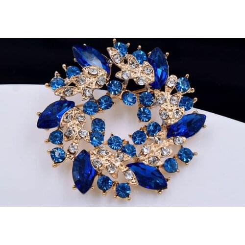 Big Flower Crystal Brooch For Women Fashion Brooch Pin Bouquet Rhinestone Brooches Pins Scarf Clip Garment Accessories Jewelry