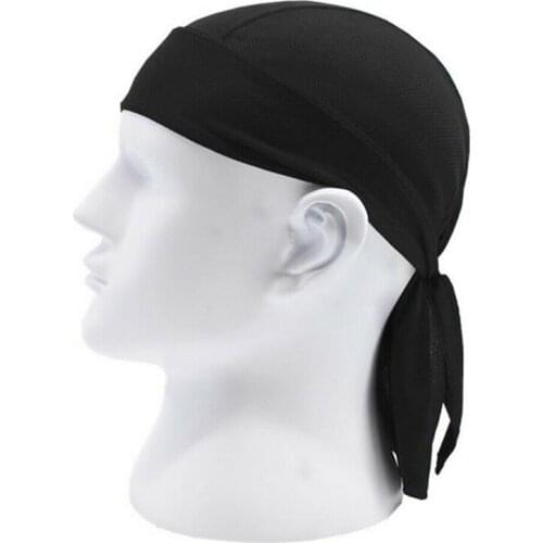 Quick Dry Pure Cycling Cap Summer Men Running Riding Bandana Headscarf Ciclismo Pirate Hat Hood Headband Men Head Scarf Black