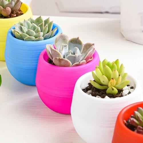 Colourful Mini Plastic Nursery Planter PotPot Succulent Plant Flowerpot Desktop Planter Decoration Home Office Decor