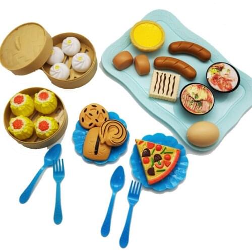 Children play simulation cognitive kitchen cooking toys suit snack food hamburgers model