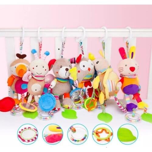 Newborn Baby Plush Stroller Toys Baby Rattles Mobiles Cartoon Animal Hanging Bell Educational Baby Toys 0-12 Months Speelgoed