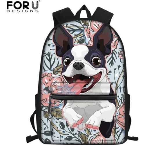 FORUDESIGNS Westie Children Backpack For Girls Husky Bullog Backpacks Pomeranians School Bags Student Satchel Mochila Infantil