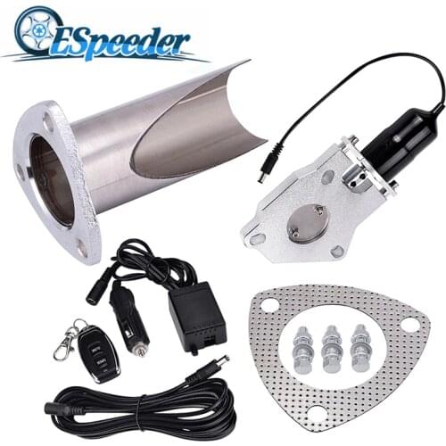 ESPEEDER 2.0" Exhaust System B-Cut Pipe Exhaust Cutout With Remote Control Electric Cut Out With Remote Control