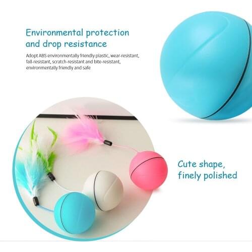 Pet Cat Toy LED Auto-scroll Laser Electric Toys Funny Cat Feather Ball USB Charging Cat Toy
