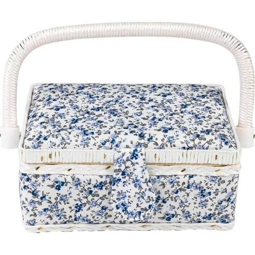 Household Needlework Storage Box European-Style Pastoral Household Fabrics Box Multi-Functional Sewing Kit Tool Handbag