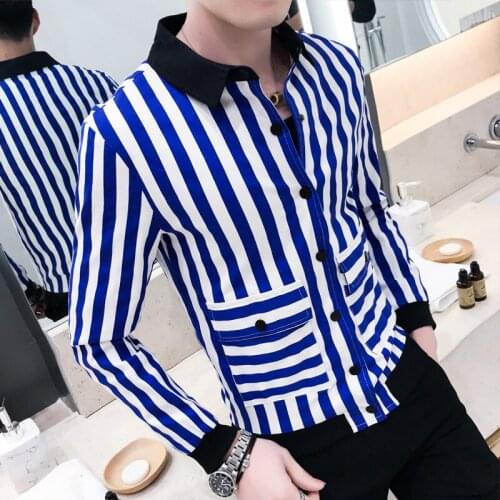 New Stripe Homens Jacket Male Bomber Outfit Streetwear Vintage Fashion Casual Suit Coat Outerwear Terno Masculino