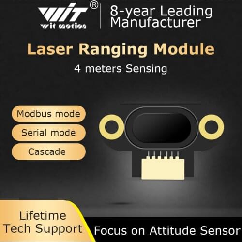 WitMotion UART VL53L1 Laser Ranging Sensor(4-400cm), VL53L0 Laser Distance Module(3-200cm), TTL/IIC 100Hz Data Output, 3.3-5V