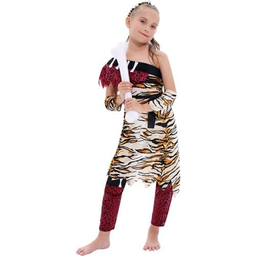 Best selling Halloween Carnival masquerade cosplay girl stick mallet Savage indigenous costume stage funny performance costume