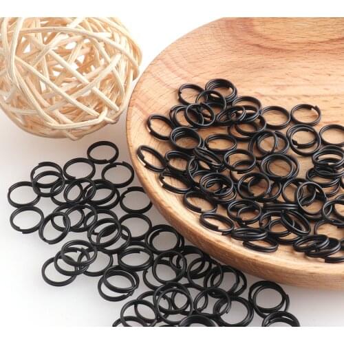 10mm black color metal Small Jump Ring buckles key ring key chain for garment belt bag hardware accessories