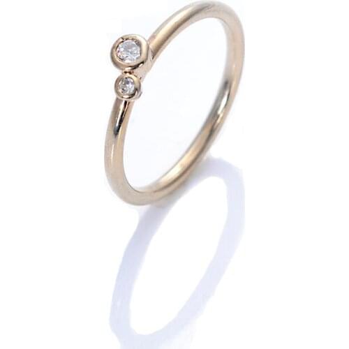 Fashion Gold Silver Color Plated Simple Spinning Round Zirconia Rings For DIY Name Ring Statement Engagement Party Jewelry