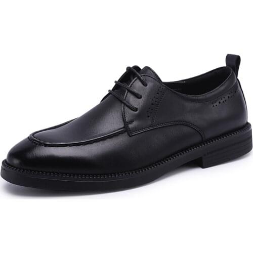 Mens casual business office formal dress shoes black original leather shoes lace-up gentleman shoe breathable sneakers zapatos