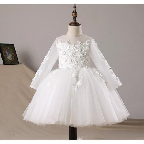 Newborn Baby Girls Party Dresses 1st Birthday Tutu Dress Appliques Baptism Clothes Christening Toddler Girl Kids Princess Gown