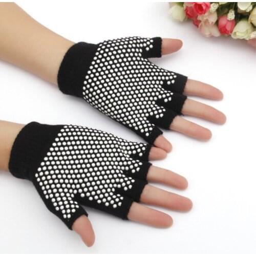 New Unisex Non-Slip Half Finger Yoga Pilates Gloves Gym Fitness Cotton Training Gloves Breathable Exercise Bodybuilding Gloves