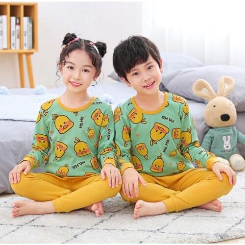 2020 Autumn Kids Pajamas Girls Boys Sleepwear Nightwear Baby Infant Clothes Animal Cartoon Pajama Sets Cotton Childrens Pyjamas