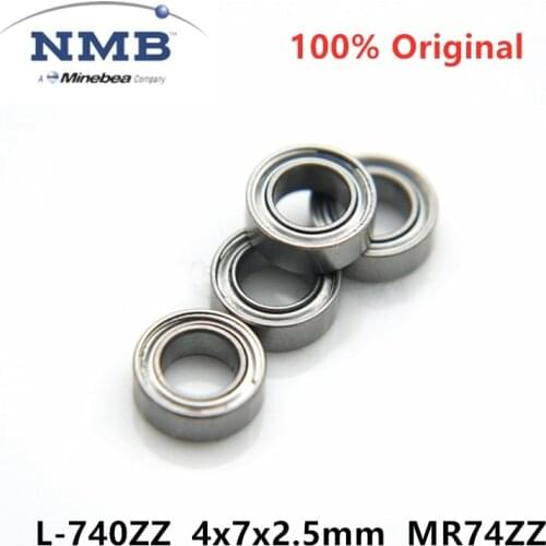 50pcs original NMB Minebea L-740ZZ 4x7x2.5mm MR74ZZ ABEC-5 high speed miniature deep groove ball bearing 4*7*2.5