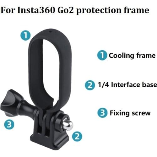 Insta360 Go2 Cooling Frame protection frame Drop Resitant 1/4 Adapter Bracket Base for Insta 360 Go 2 Camera Accessories
