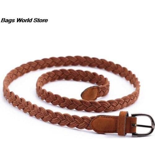6 Colors 102cm Women Brown White Weave Belt Hemp Rope Braid Belt Female Belt For Dress Clothing
