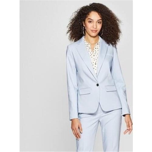 Hot Selling Blue Women Pantsuit Jacket Women Fashion Long Sleeve Suit Women Tailored Collar Jacket Suits Female Ladies