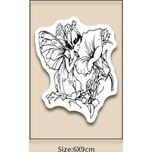 9*6CM Petunia Fairy Transparent Clear Stamps / Silicone Seals Roller Stamp For DIY Scrapbooking Photo Album/Card Making