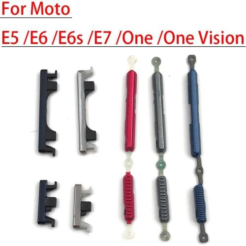 50Pcs/Lot，For Moto One Vision X Play E6S E6 E5 E7/ E2020 Side Keys Power and Volume Buttons Replacement