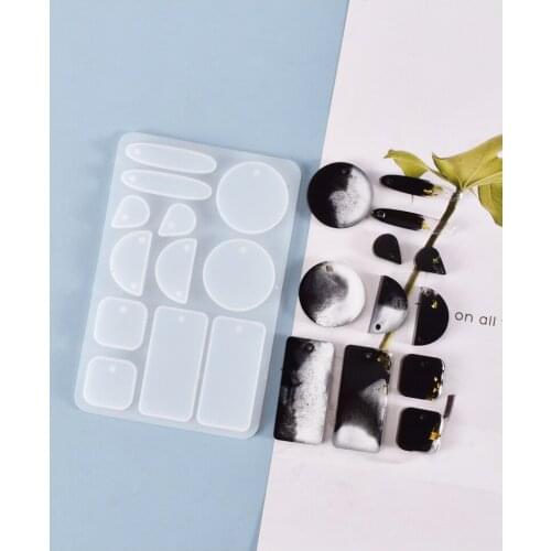 Creative handmade geometric earring silicone mold pendant Crafts Jewelry Making Tool Epoxy Resin Mould Decoration Necklace