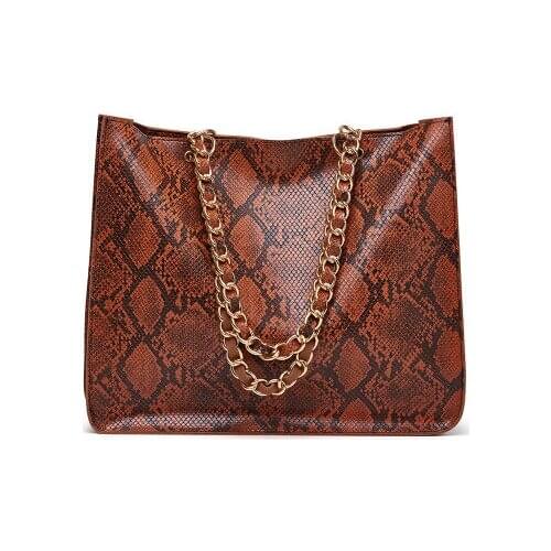 Bags For Women 2020 Summer New Luxury Chain Shoulder HandBags Fashion Sexy Serpentine Tote Bags Large Capacity Female Bags
