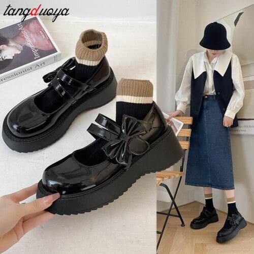 School Student Shoes College Girl Student Sweet lolita Shoes JK Uniform Shoes Mary Jane Shoes low heel women lolita sneakers