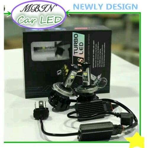 On sale MBIN V18 turbo kit dual beam H4 9003 HB2 80W 8000LM front Lamp CE LED Headlight Kit bright White 6500K Car Light system