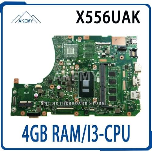 X556UAK XB._4GB/I3-CPU/AS Motherboard For Asus For Asus X556UA X556UJ X556UV laptop GM Motherboard 90NB09S0-R00050 Mainboard