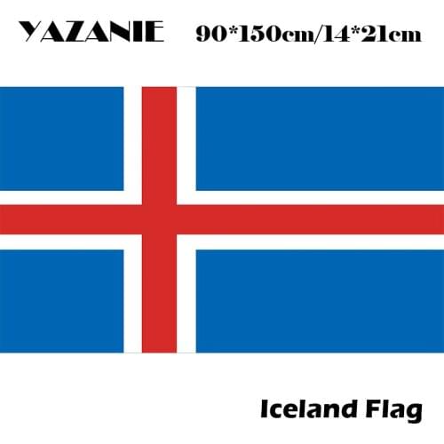 YAZANIE 90x150cm Iceland Flag Europe National Flag All Over The World Hot Sell Goods 3X5FT Icelander Flags And Banners National