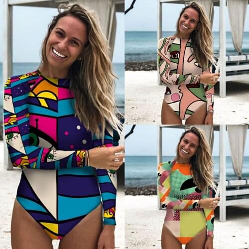 Surfing Swimsuits Sexy Print One Piece Closed Large Size Swimwear Push Up Women Flower Vintage Body Swim Beach Pool Bathing Suit