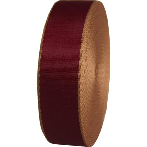 1.5 inch red/brown twill polyester webbing tape 100% polyetser high quality 50 yards/roll 1.5mm thickness