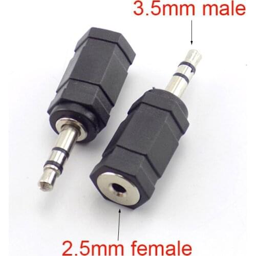 1pcs Stereo Jack Male Plug 3.5mm To Female Plug 2.5mm Converter For Audio PC Phone Headphone Earphone Adapter Cable Jack