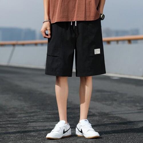 2021 Summer Mens Cargo Shorts Male Sports Casual Plus Size Long Bermuda Pocket Drawstring Streetwear Boys Beach Shorts Z040