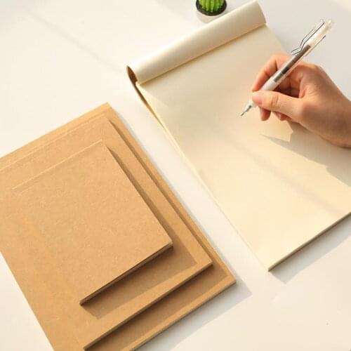 3/Pcs Simple Kraft Paper 18K Notebook 32K Students Sketchbook Sketchbook Blank Hand Drawn Book