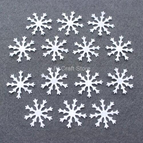 500pcs/lot Mini White Felt Snowflake Patch Non-Woven Fabric Applique Edelweiss 27mm X'mas Festival Decor, DIY Works