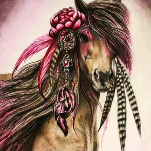 5D DIY Diamond Painting Flowers Horse Cross Stitch Full Drill Resin diamond embroidery Wall Stickers Mosaic Diamond Home Decor