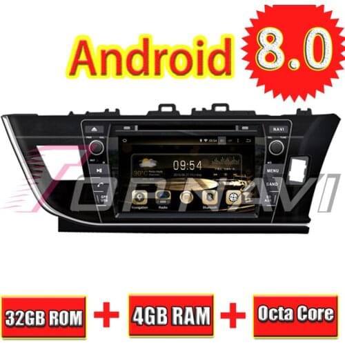 TOPNAVI 8'' Android 8.0 Car GPS Navigation for Toyota Corolla 2013- RHD Auto DVD Stereo 4G RAM 32GB Media Center Player Video